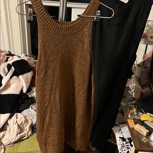 Worthington Sleeveless Brown Sweater